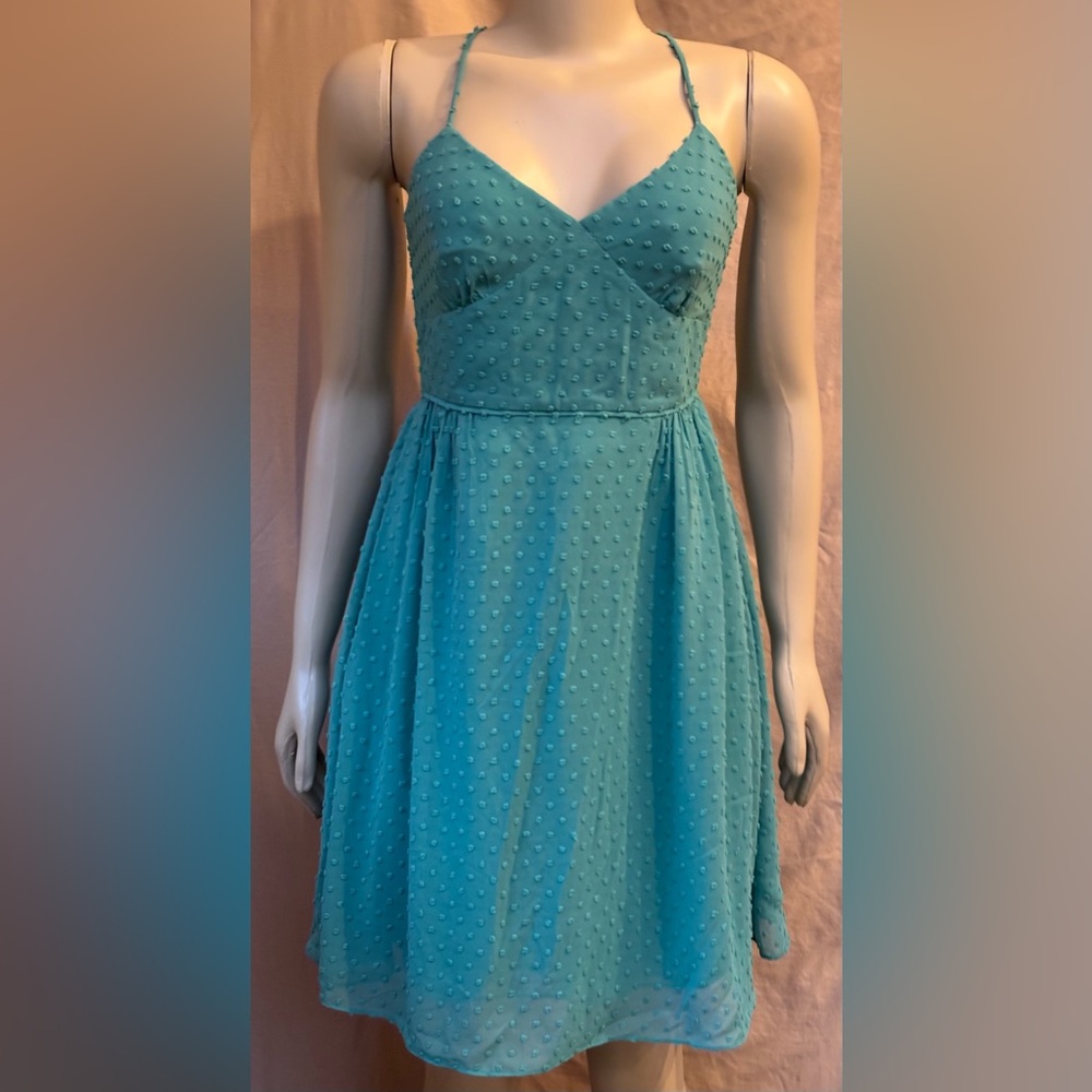 J. Crew Teal Dress with Spaghetti Straps